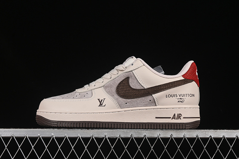 Nike Nike AIR FORCE 1 07 LOW LV GREY/BROWN/RED · XX3168-129, photo 1