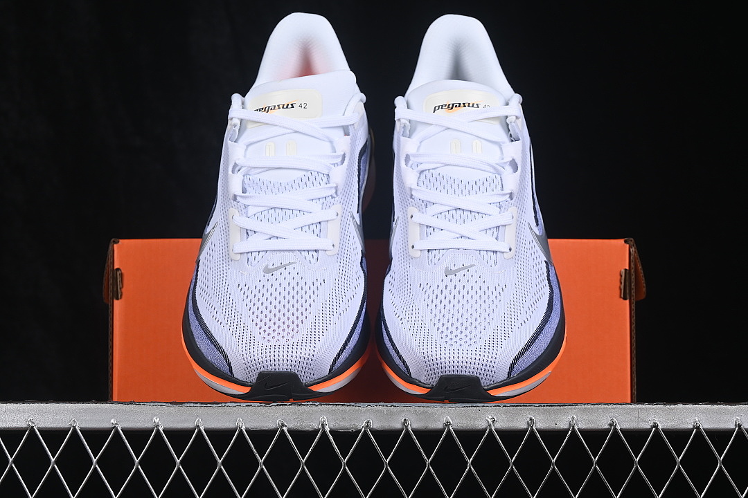 Nike [IB1873-102]-[AIR ZOOM PEGASUS 42 WHITE/TOTAL ORANGE/METALLIC SILVER]-[WOMAN:39]-[MAN:40-45] - Image 13