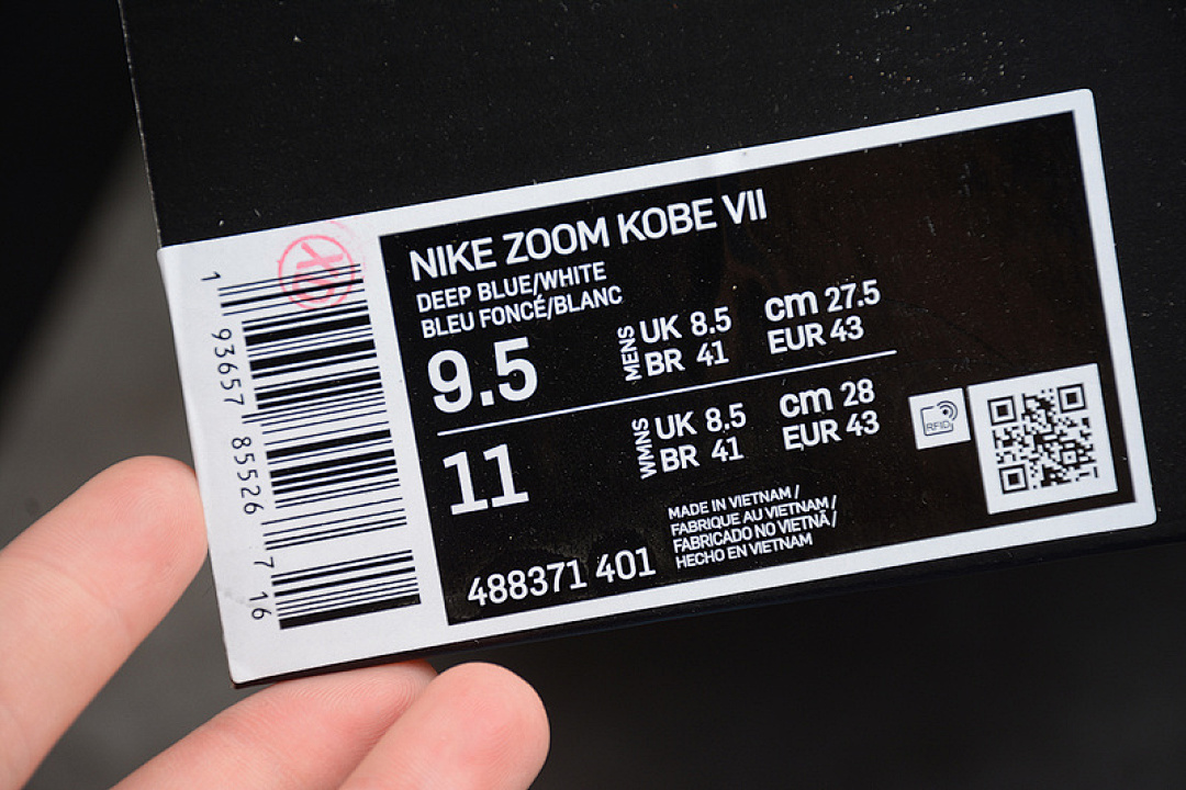 Nike [488371-401]-[ZOOM KOBE 7 SYSTEM SHARK OBSIDIAN/WHITE/BLUE GREY-CURRENT BLUE]-[MAN:40-46] - Image 8