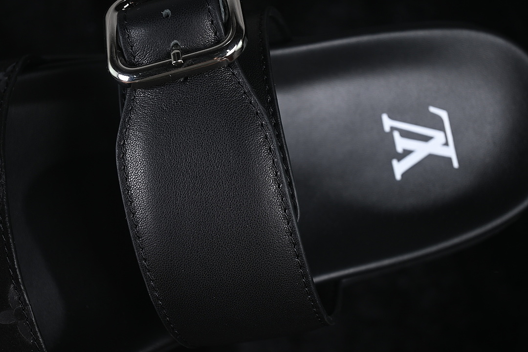 Louis Vuitton [VENICE COMFORT ROUND TOED ONE PIECE SLIPPERS BLACK/INKINESS]-[WOMAN:39]-[MAN:40-46] - Image 6