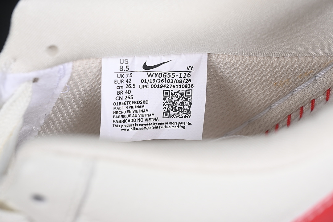 Nike [WY0655-116]-[AIR FORCE 1 07 LOW CASUAL SNEAKERS WHITE/RED]-[WOMAN:36-39]-[MAN:40-45] - Image 5