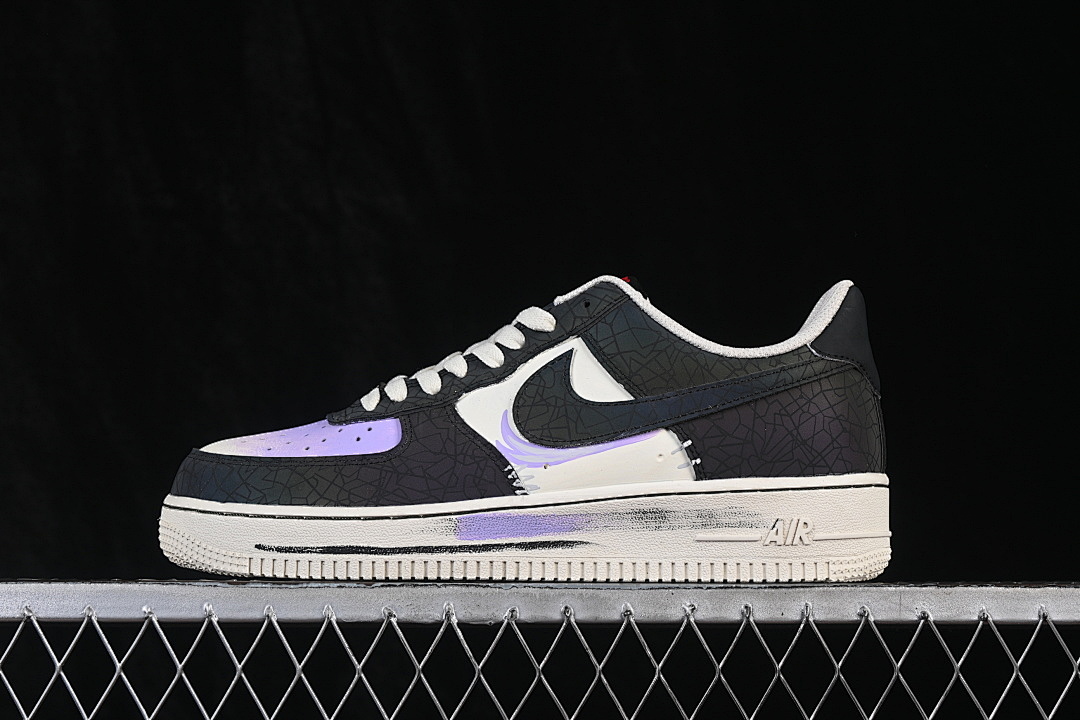 Nike Nike AIR FORCE 1 07 LOW SNEAKERS BLACK/PURPLE/WHITE · DY2023-203, photo 1