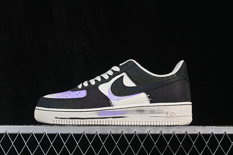 Nike Nike AIR FORCE 1 07 LOW SNEAKERS BLACK/PURPLE/WHITE · DY2023-203, photo 1
