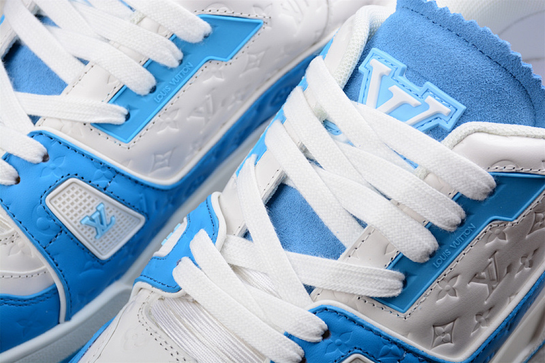 Louis Vuitton [L*V TRAINER LOW SNEAKER WHITE/WHITE/SKY BLUE]-[WOMAN:35-39]-[MAN:40-45] - Image 9