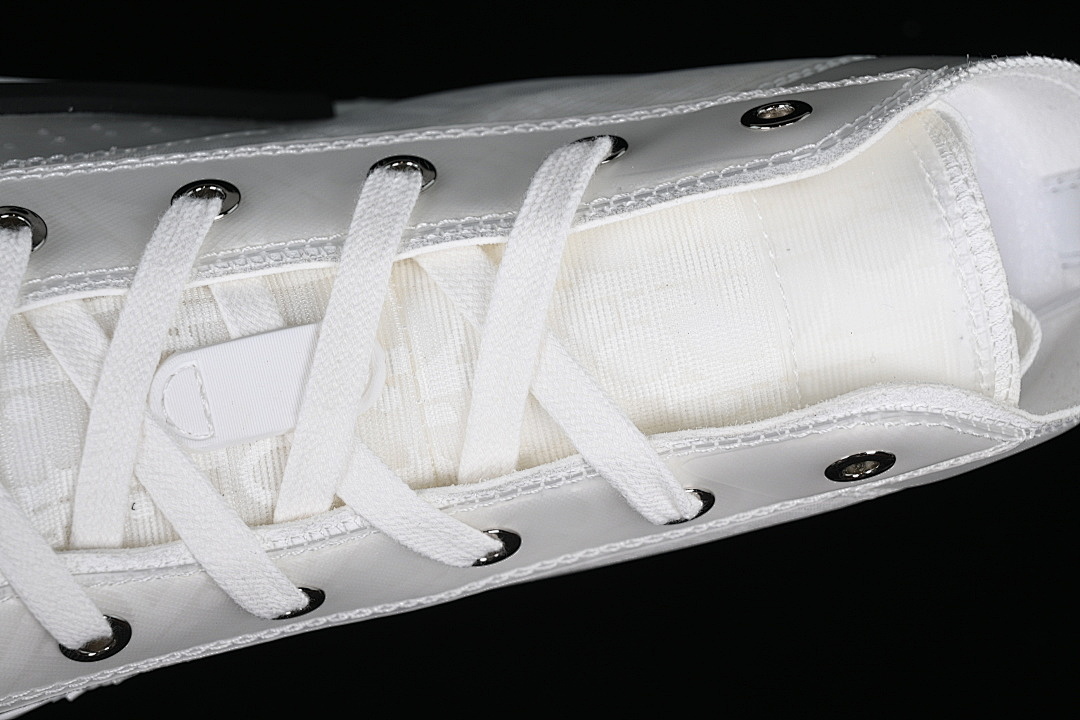 Dior [B23 OBLIQUE TOP SNEAKERS MID CASUAL SHOES WHITE/LIGHT GRAY]-[WOMAN:39]-[MAN:40-46] - Image 10