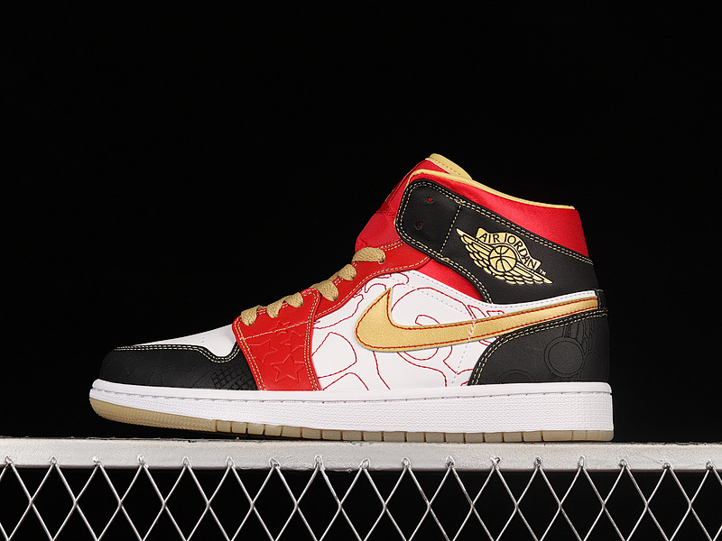 Jordan AIR Jordan 1 MID SE GC XQ 2022 WHITE/GOLD DUST/SPORT RED · DV0576-176, photo 1