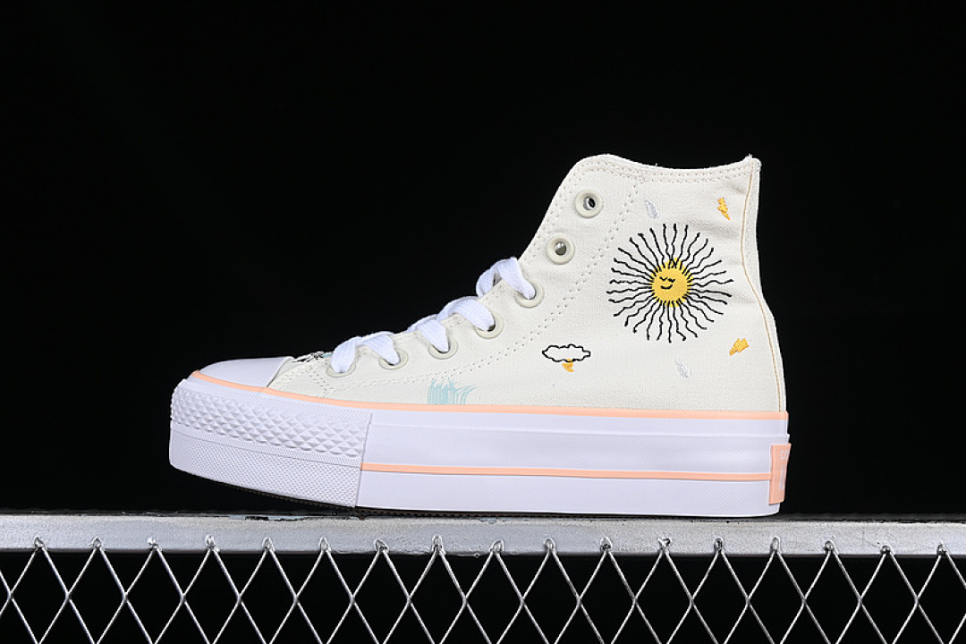 Converse Converse CHUCK TAYLOR ALL STAR LIFT PLATFORM HIGH EGRET/CHEEKY CORAL/WHITE · A03516C, photo 1