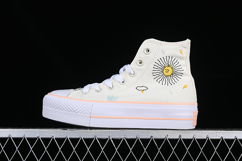 Converse Converse CHUCK TAYLOR ALL STAR LIFT PLATFORM HIGH EGRET/CHEEKY CORAL/WHITE · A03516C, photo 1