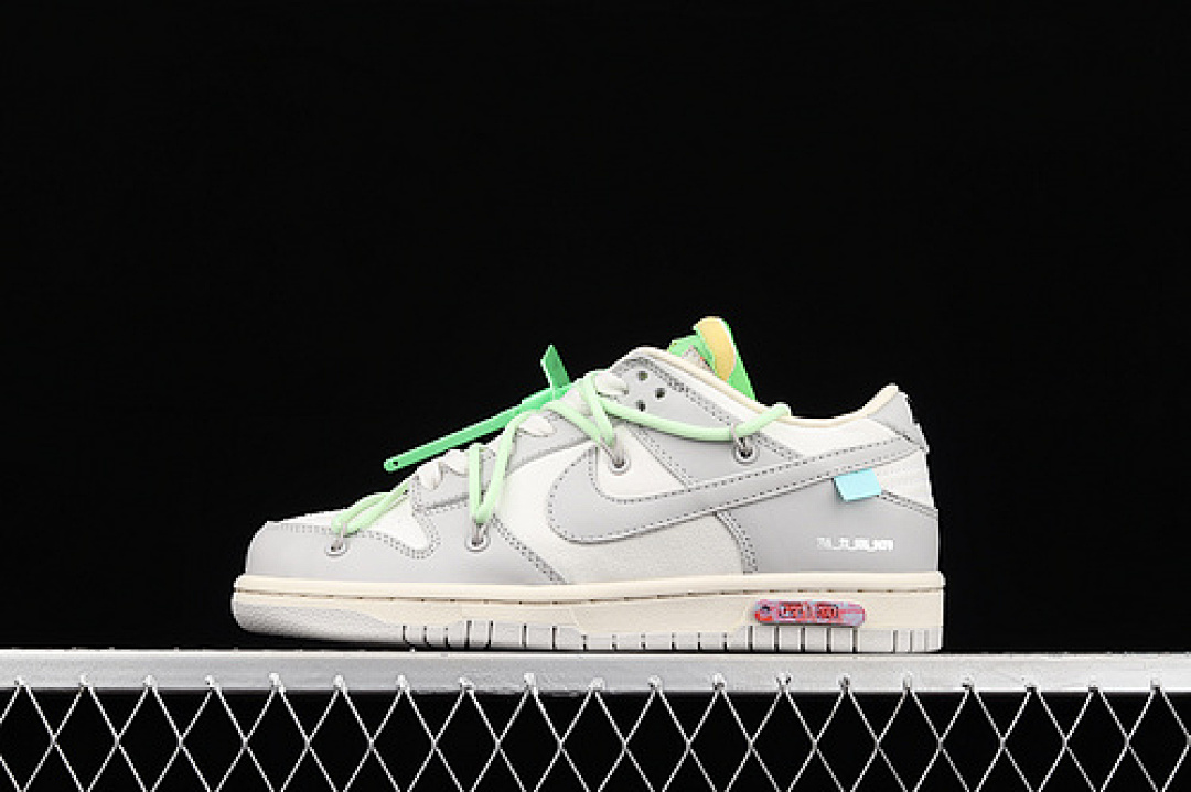 Off-White [DM1602-108]-[OFF-WHITE X DUNK LOW 'LOT 07 OF 50'SAIL/NEUTRAL GREYVAPOR GREEN]-[UNISEX:36-47.5], photo 1
