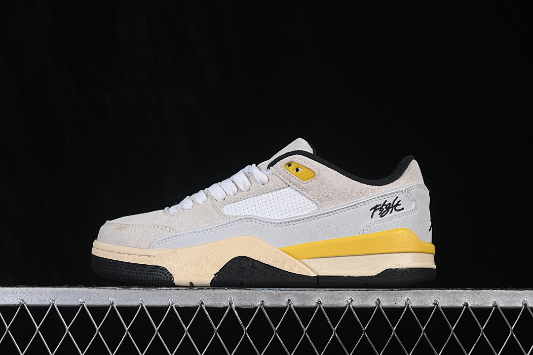 Jordan [IB8838-107]-[AIR JORDAN FLIGHT COURT RETRO SNEAKERS GREY/YELLOW]-[WOMAN:36-39]-[MAN:40-47.5], photo 1