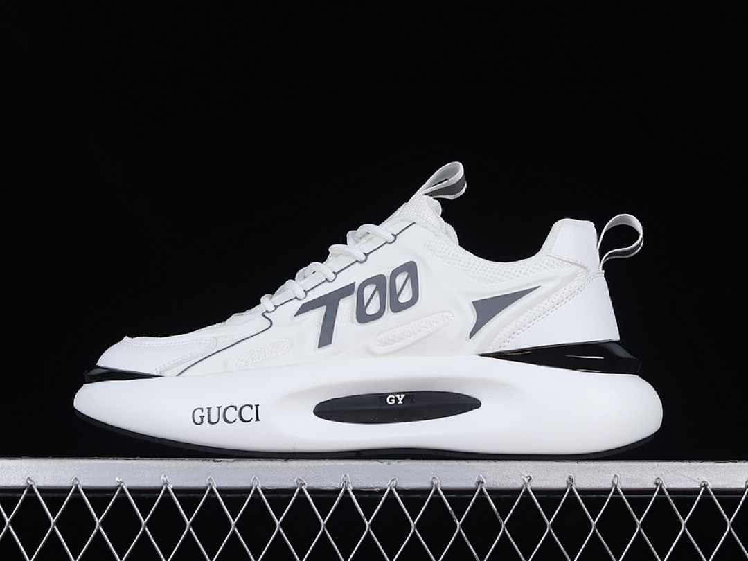[GU*CCI 22 NEW SNEAKERS WHITE/WHITE/BLACK]-[MAN:39-44], photo 1