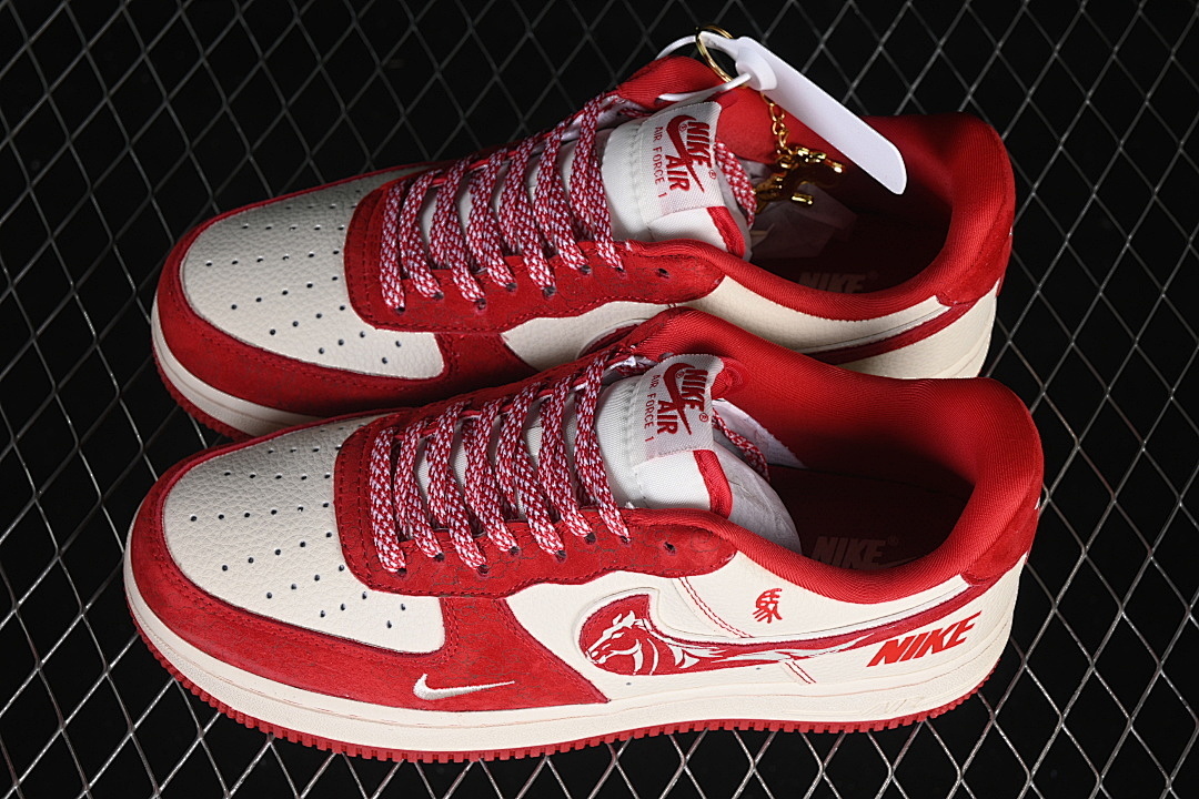 Nike [XL1979-144]-[AIR FORCE 1 07 LOW CASUAL SNEAKERS WHITE/RED]-[WOMAN:36-39]-[MAN:40-45] - Image 11