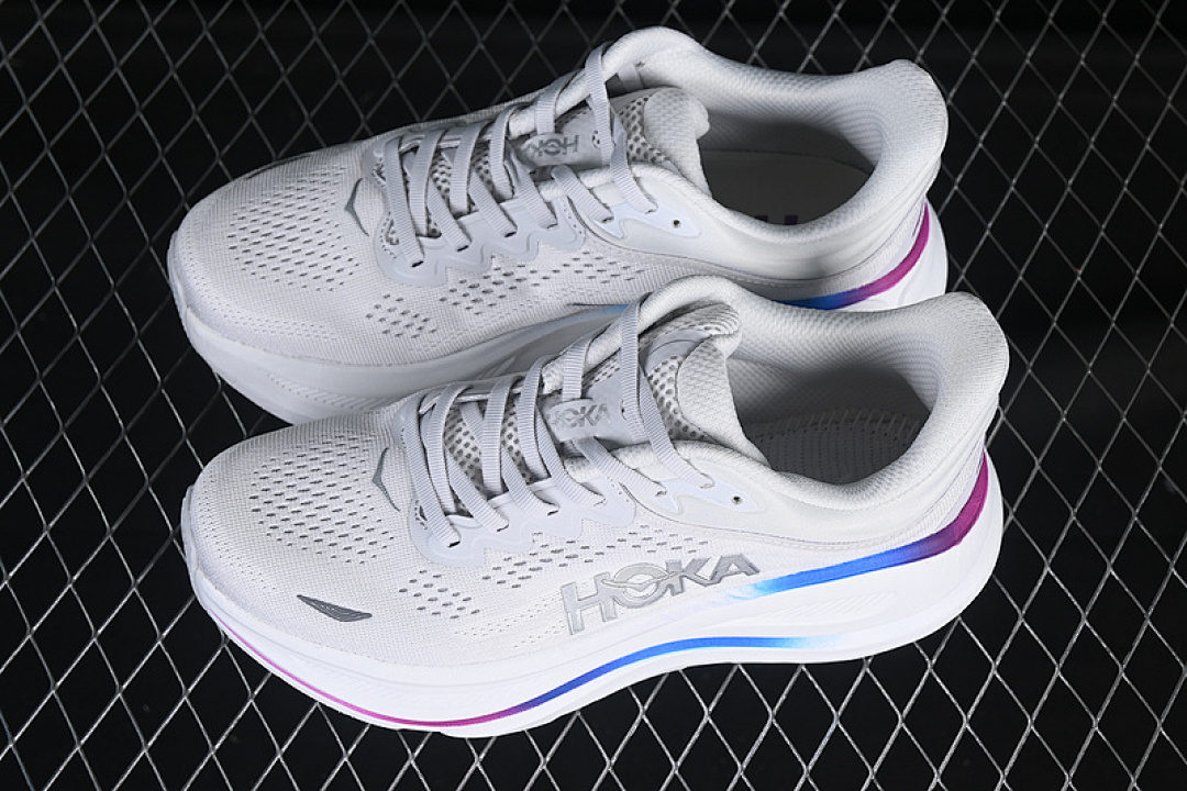 On Running [1162012 CYWH]-[HOKA ONE BONDI 9 WHITE/GREY/PURPLE/BLUE]-[WOMAN:36-39]-[MAN:40-45] - Image 11