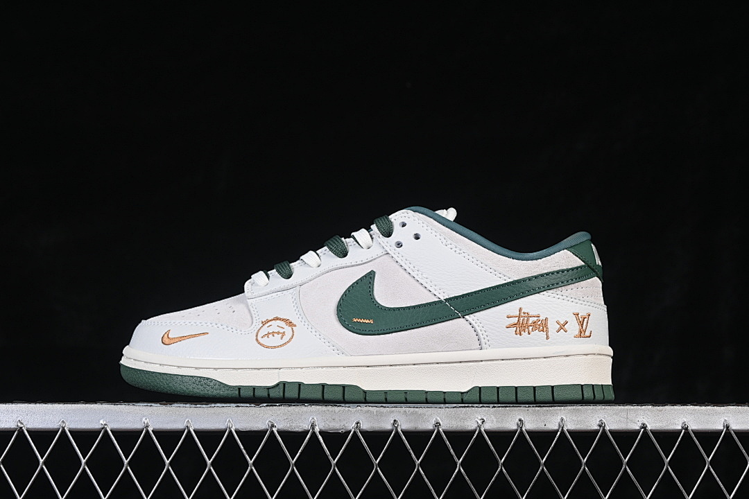 Unbranded [SG6688-004]-[DUNK LOW CASUAL SNEAKERS GREEN/KHAKI/WHITE]-[WOMAN:36-39]-[MAN:40-45], photo 1
