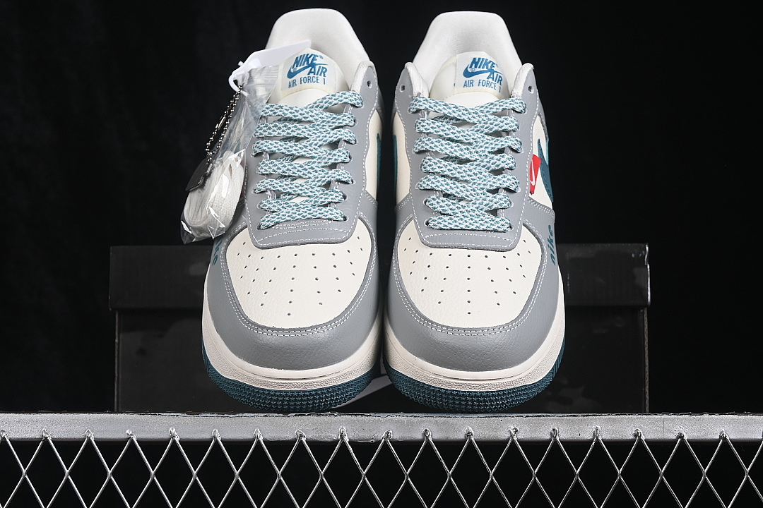 Nike [DN1688-819]-[AIR FORCE 1 07 LOW CASUAL SNEAKERS WHITE/GREY/BLUE]-[WOMAN:36-39]-[MAN:40-45] - Image 13