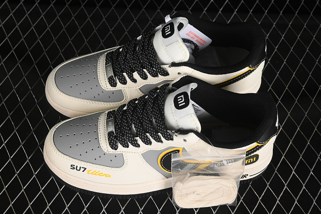 Nike [XX3168-165]-[AIR FORCE 1 07 LOW SU7-ULTRA WHITE/BLACK/GREY/YELLOW]-[WOMAN:36-39]-[MAN:40-45] - Image 11