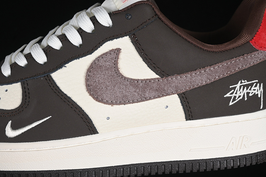Nike [KK1988-057]-[AIR FORCE 1 07 LOW WHITE/GREY/BROWN/RED]-[WOMAN:36-39]-[MAN:40-45] - Image 8