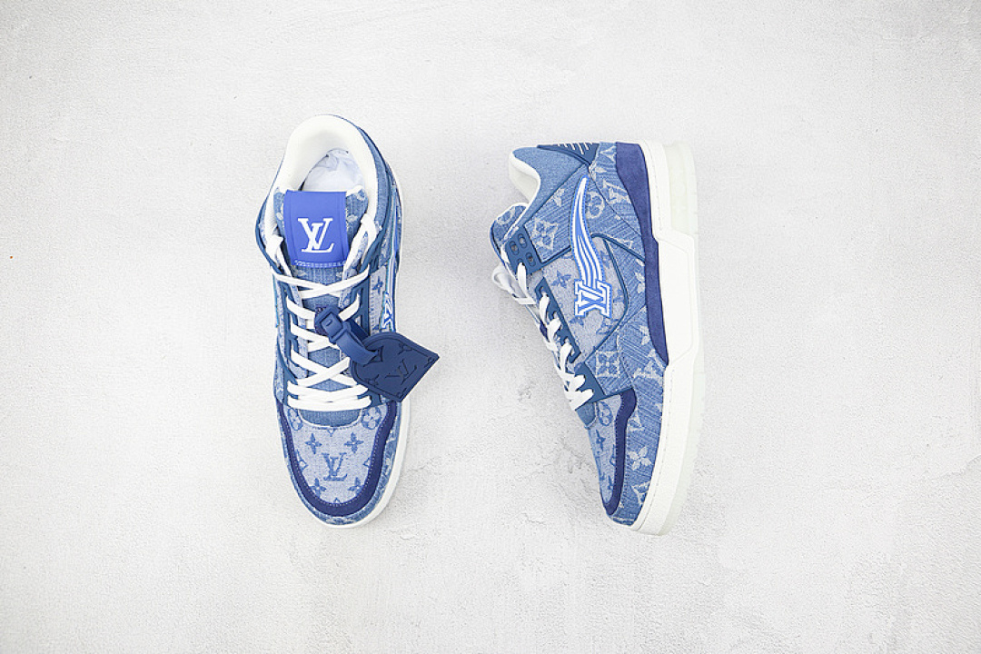 Louis Vuitton [L*V 2022 TRAINER SNEAKERS BLUE/DARK BLUE/WHITE]-[MAN:38-45] - Image 4