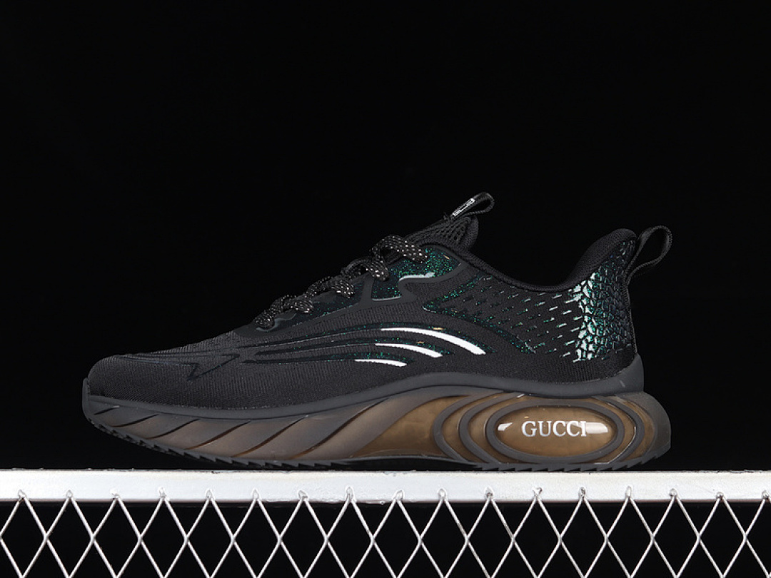 [GU*CCI 22SS CASUAL TRENDY SNEAKERS BLACK/BLACK/WHITE]-[MAN:39-44], photo 1