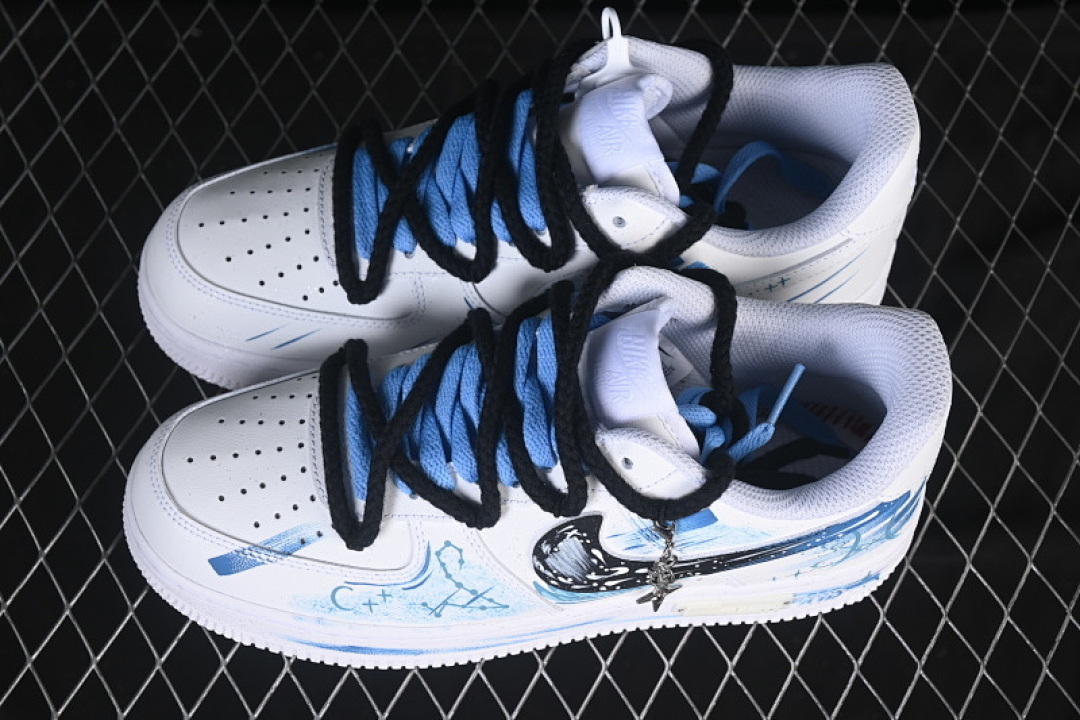 Nike [219-320]-[AIR FORCE 1 07 LOW PISCES BLACK/BLUE/WHITE]-[WOMAN:36-39]-[MAN:40-45] - Image 11