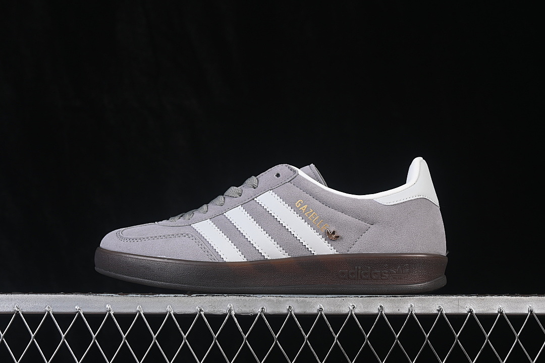 Adidas GAZELLE INDOOR SILVER PEBBLE/LINEN GREEN/GUM · JR2430, photo 1