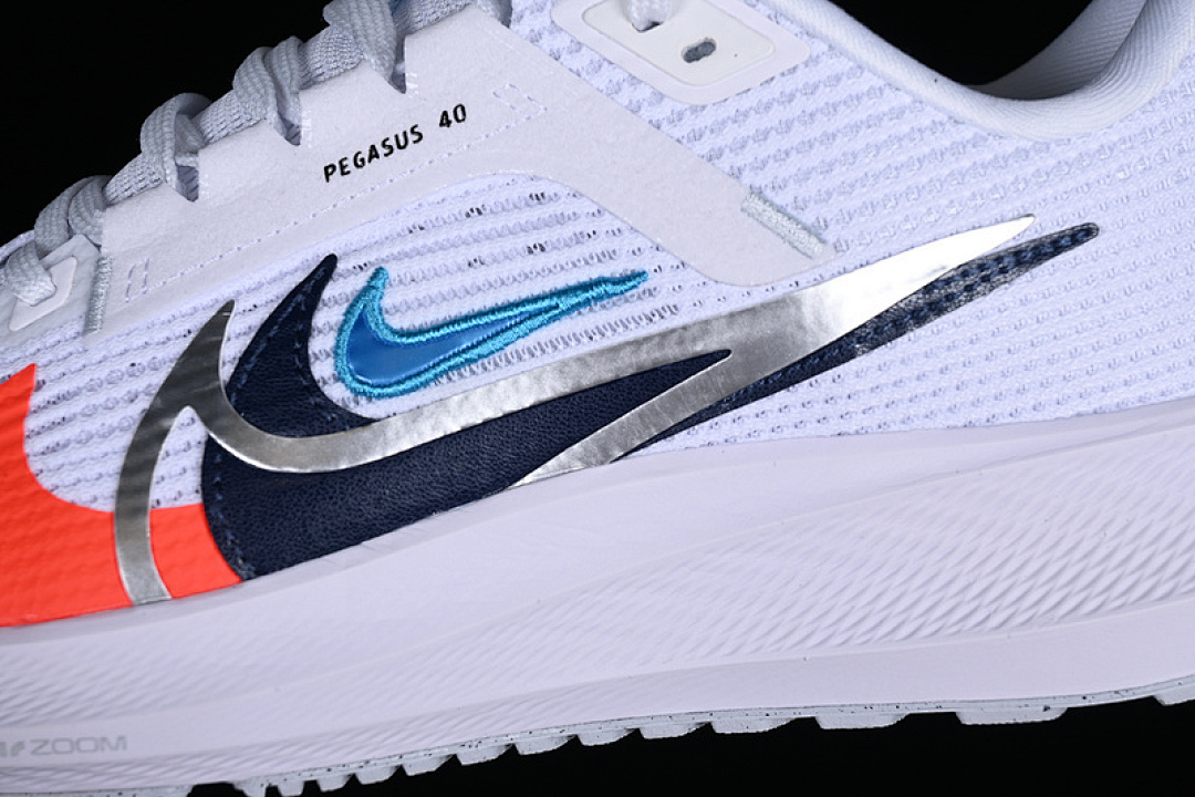 Nike [FB7179-100]-[AIR ZOOM PEGASUS 40 PREMIUM WHITE/FOOTBALL GREY/BRIGHT MANDARIN/MULTI-COLOR] - Image 7