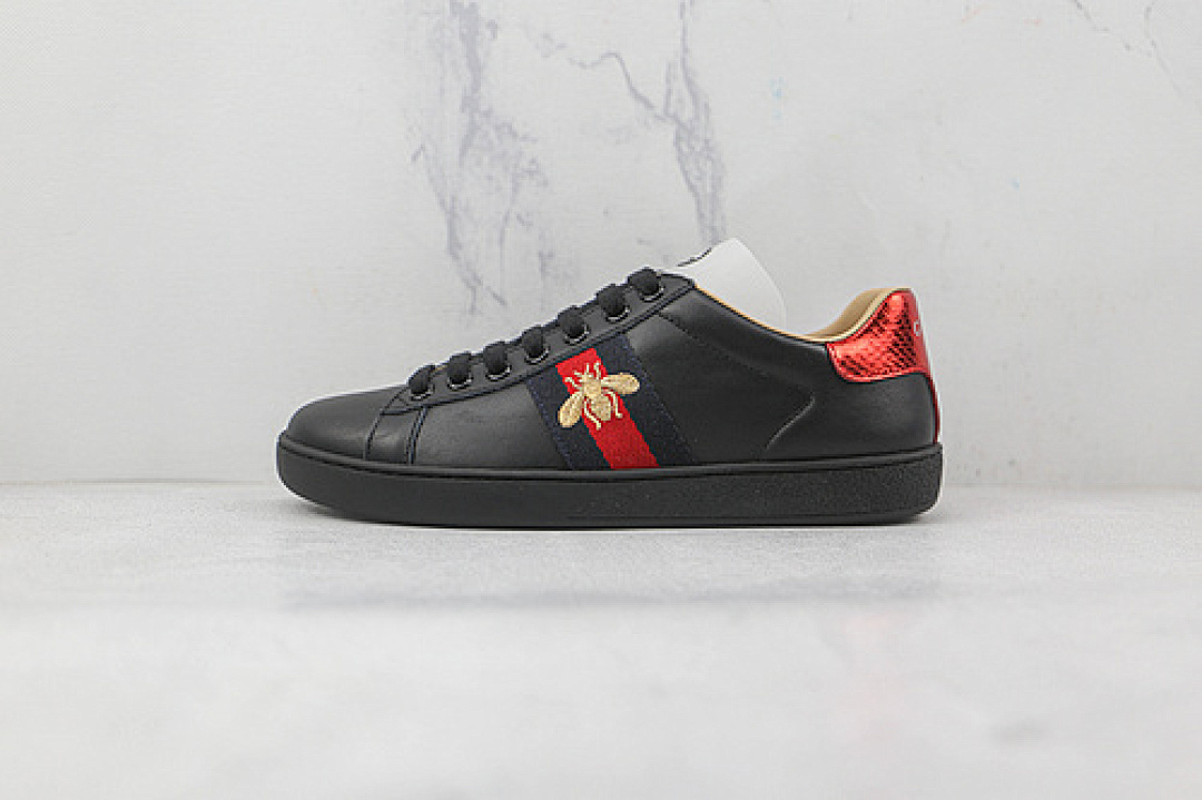 Gucci [GU*CCI ACE EMBROIDERED LOW-TOP SNEAKERS BLACK/RED/WHITE]-[WOMAN:35-39]-[MAN:40-44], photo 1