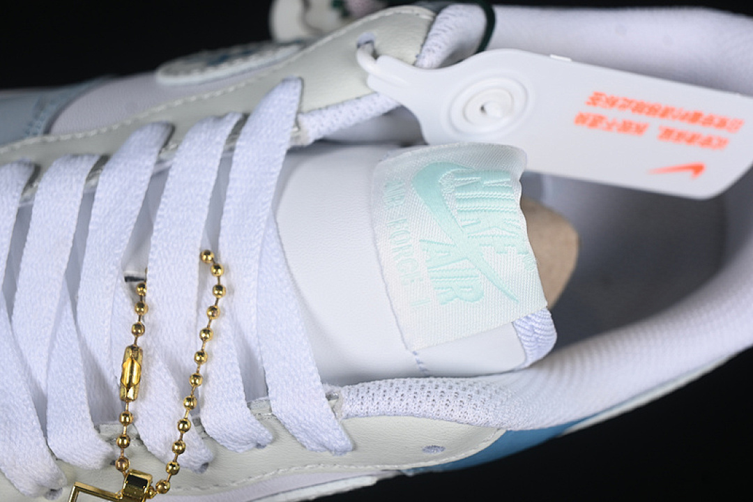 Nike [LJ2288-222]-[AIR FORCE 1 07 LOW WHITE/BLUE/GREEN]-[WOMAN:36-39]-[MAN:40-45] - Image 9