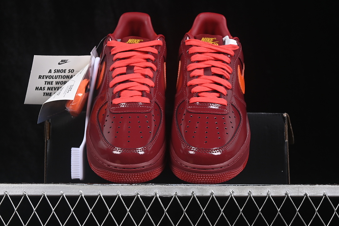 Nike [IO4489-601]-[AIR FORCE 1 07 LOW CASUAL SNEAKERS WINE RED/ORANGE]-[WOMAN:36-39]-[MAN:40-46] - Image 12