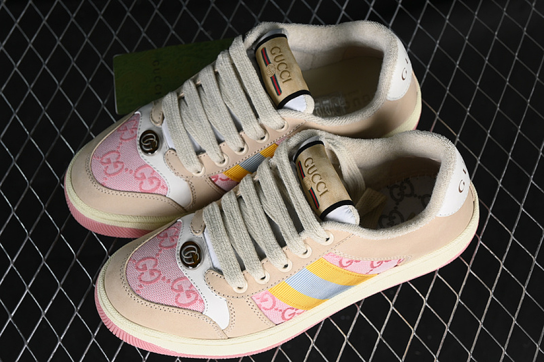 Gucci [9Y9209443]-[GU*CCI DISTRESSED SCREENER SNEAKER WHITE/BROEN/PINK/YELLOW/GREEN]-[WOMAN:35-40] - Image 8