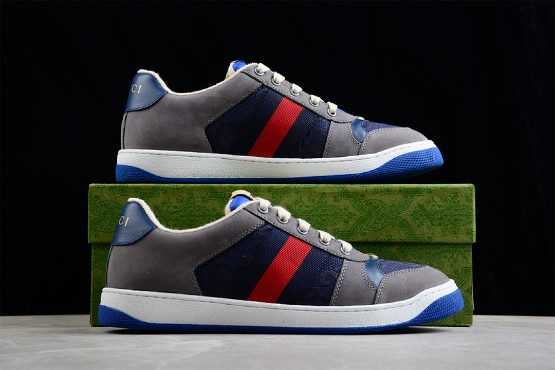 Gucci [GU*CCI DISTRESSED SCREENER SNEAKERS GREY/DARK BLUE/RED-WHITE]-[MAN:40-45] - Image 15