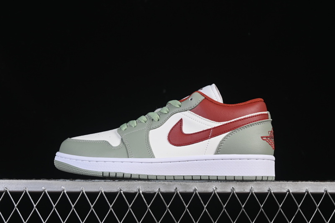 Jordan [553558-133]-[AIR JORDAN 1 LOW AJ1 CASUAL SNEAKERS RED/GREEN/WHITE]-[WOMAN:36-39]-[MAN:40-46], photo 1
