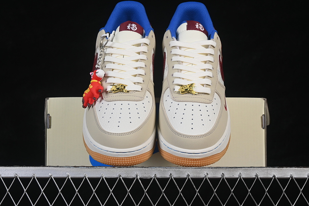 Nike [NH0601-519]-[AIR FORCE 1 07 LOW CASUAL SNEAKERS WHITE/BROWN/RED]-[WOMAN:36-39]-[MAN:40-45] - Image 13