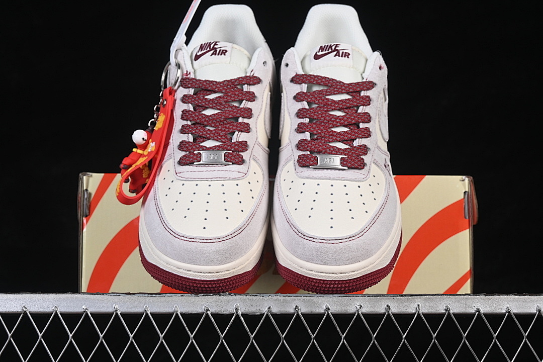 Nike [FC1688-261]-[AIR FORCE 1 07 LOW CASUAL SNEAKERS WHITE/WINE RED]-[WOMAN:36-39]-[MAN:40-45] - Image 13