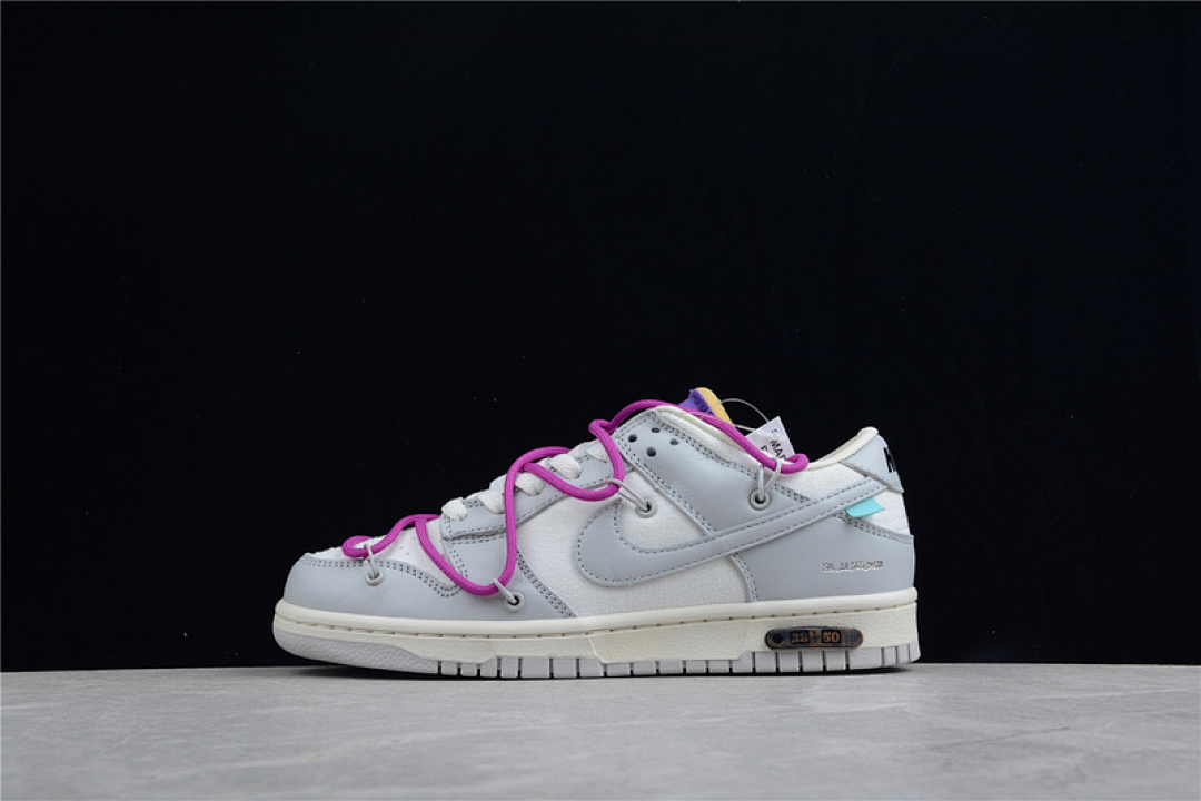 Off-White [DM1602-111]-[OW X SB DUNK LOW LOT 28 OF 50 SAIL/NEUTRAL GREY/HYPER VIOLET]-[UNISEX:36-47.5], photo 1