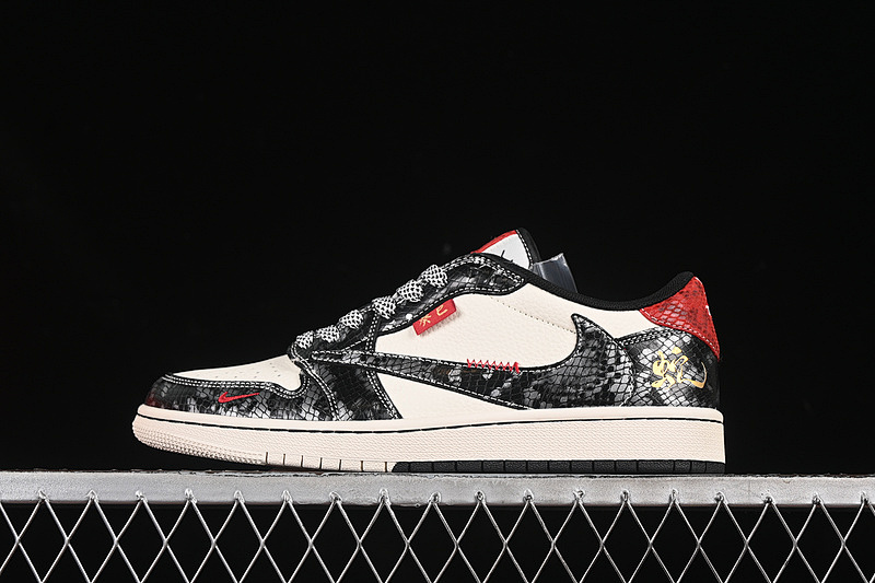 Jordan TRAVIS SCOTT X FRAGMENT DESIGN AIR Jordan 1 LOW OG SP WHITE/BLACK/GREY/RED · YX5066-307, photo 1