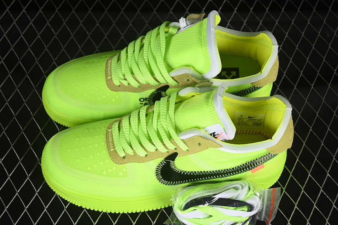 Nike [AO4606-700]-[OFF WHITE AIR FORCE 1 LOW VOLT/CONE-BLACK-HYPER JADE]-[WOMAN:36-39]-[MAN:40-45] - Image 11