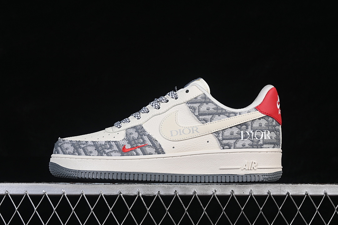 Nike [DN1688-812]-[AIR FORCE 1 07 LOW WHITE/GREY/RED]-[WOMAN:36-39]-[MAN:40-45] - Image 2