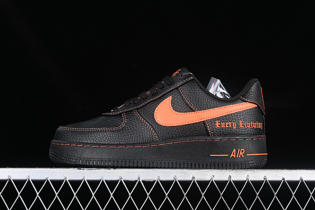 Nike Nike VLONE AIR FORCE 1 07 LOW BLACK/ORANGE · AA5360-001, photo 1
