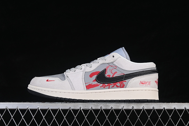 Jordan AIR Jordan 1 LOW RETRO SHOES WHITE/GREY/BLACK · JP2026-126, photo 1