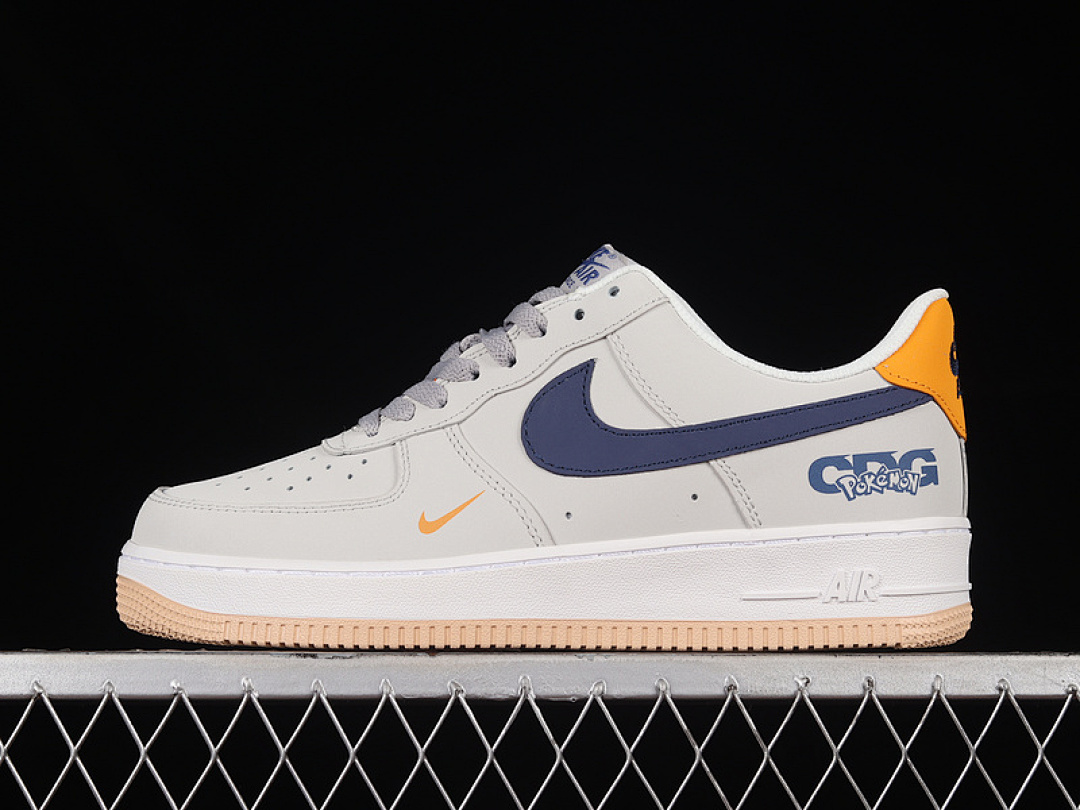 Nike Nike AIR FORCE 1 LOW 07 LIGHT GREY/NAVY BLUE/WHITE-ORANGE · 315122-006, photo 1