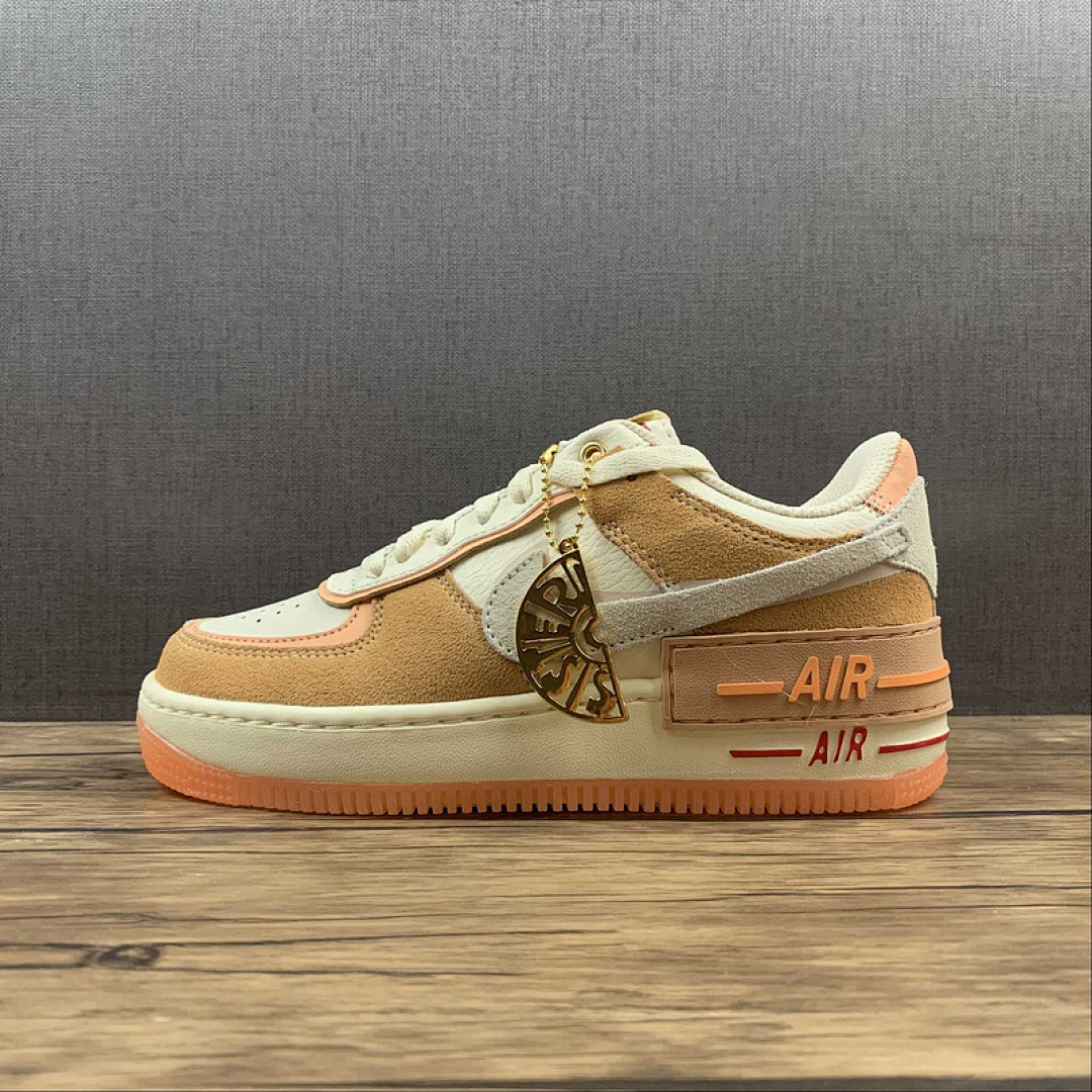 Nike [DM8157-700]-[AIR FORCE 1 SHADOW SISTERHOOD CASHMERE/ORANGE CHALK/LOBSTER/CASHMERE], photo 1