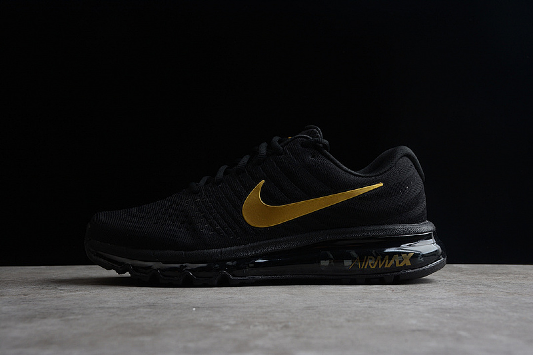 Nike AIR MAX 2017 RUNNING SHOES BLACK/BLACK/GOLD · 918091-991, photo 1