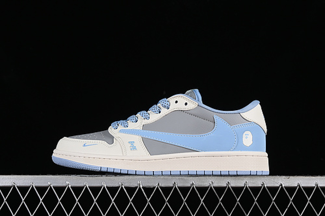 Jordan [BB6588-104]-[TRAVIS SCOTT X FRAGMENT DESIGN AIR JORDAN 1 LOW OG SP WHITE/BLUE/GREY]-[36-45], photo 1