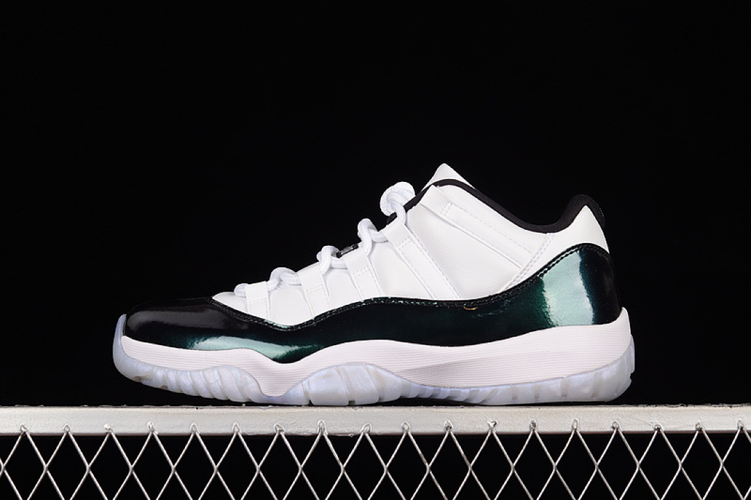 Jordan AIR Jordan 11 RETRO LOW EMERALD WHITE/EMERALD RISE-BLACK · 528895-145, photo 1