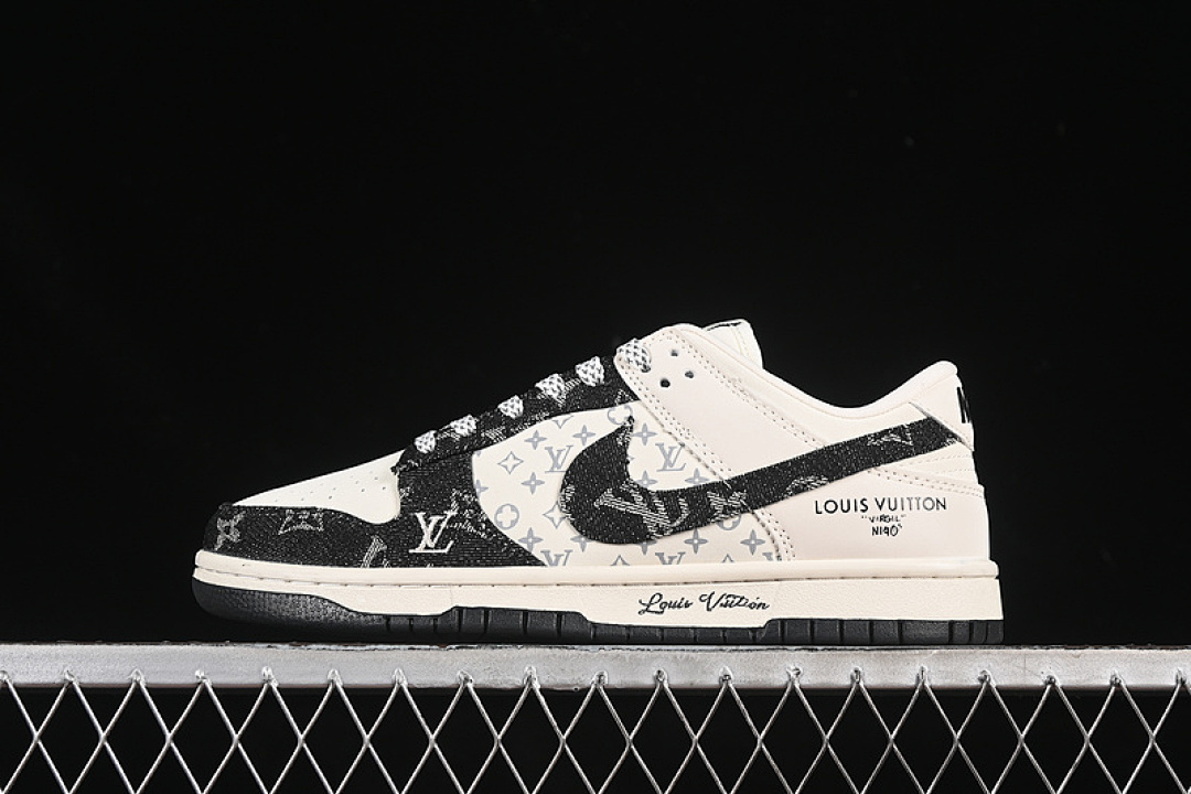 Louis Vuitton [JH8310-946]-[SB DUNK LOW LV WHITE/GREY/BLACK]-[WOMAN:36-39]-[MAN:40-45], photo 1