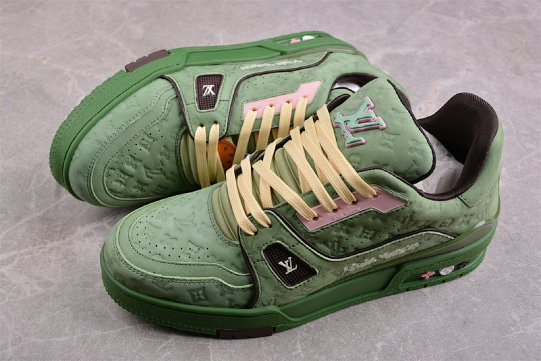 Louis Vuitton [2024TRAINER L*V LOUIS VUITTON TRAINER YELLOW/GREEN/PINK]-[MAN:38-45] - Image 9