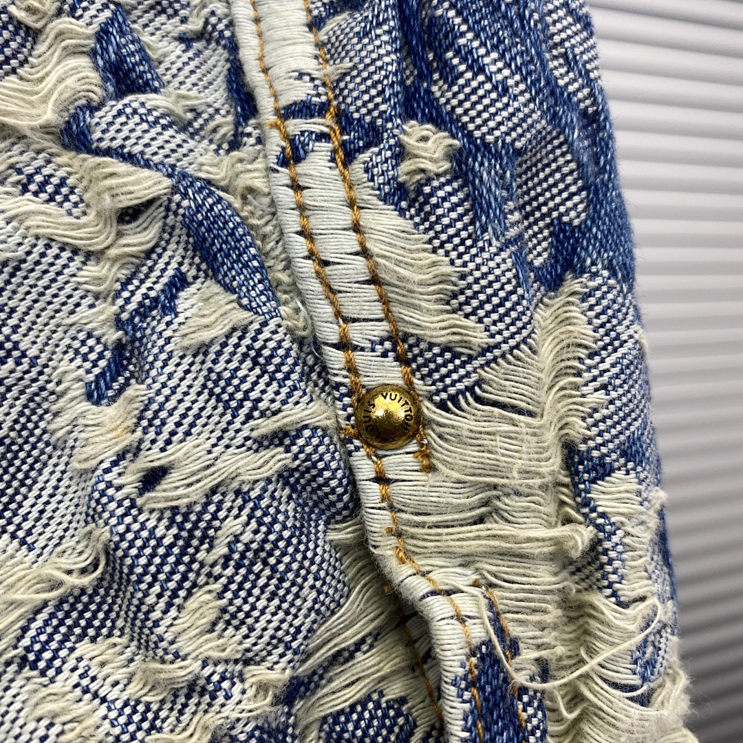 Unbranded Destruction Jacquard Denim Jacket P:268 - Image 12