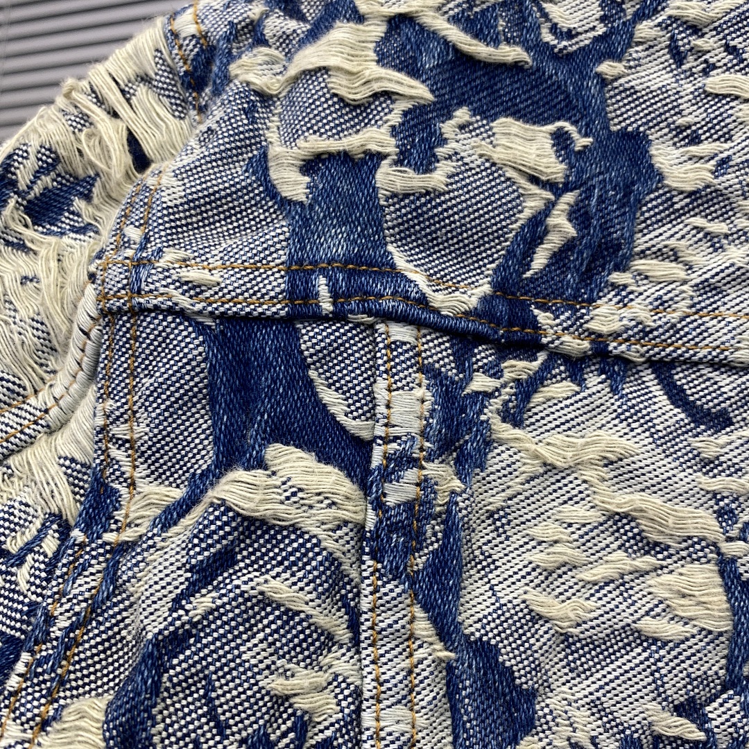Unbranded Destruction Jacquard Denim Jacket P:268 - Image 10