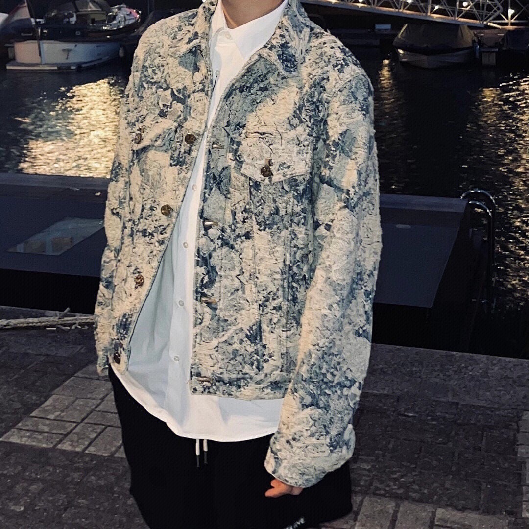 Unbranded Destruction Jacquard Denim Jacket P:268 - Image 25